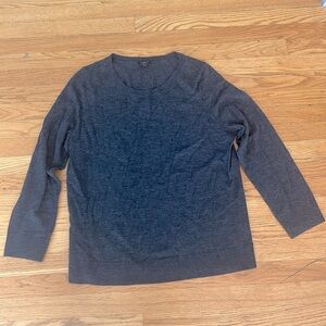 Talbots dark heather gray merino wool sweater light weight 2X